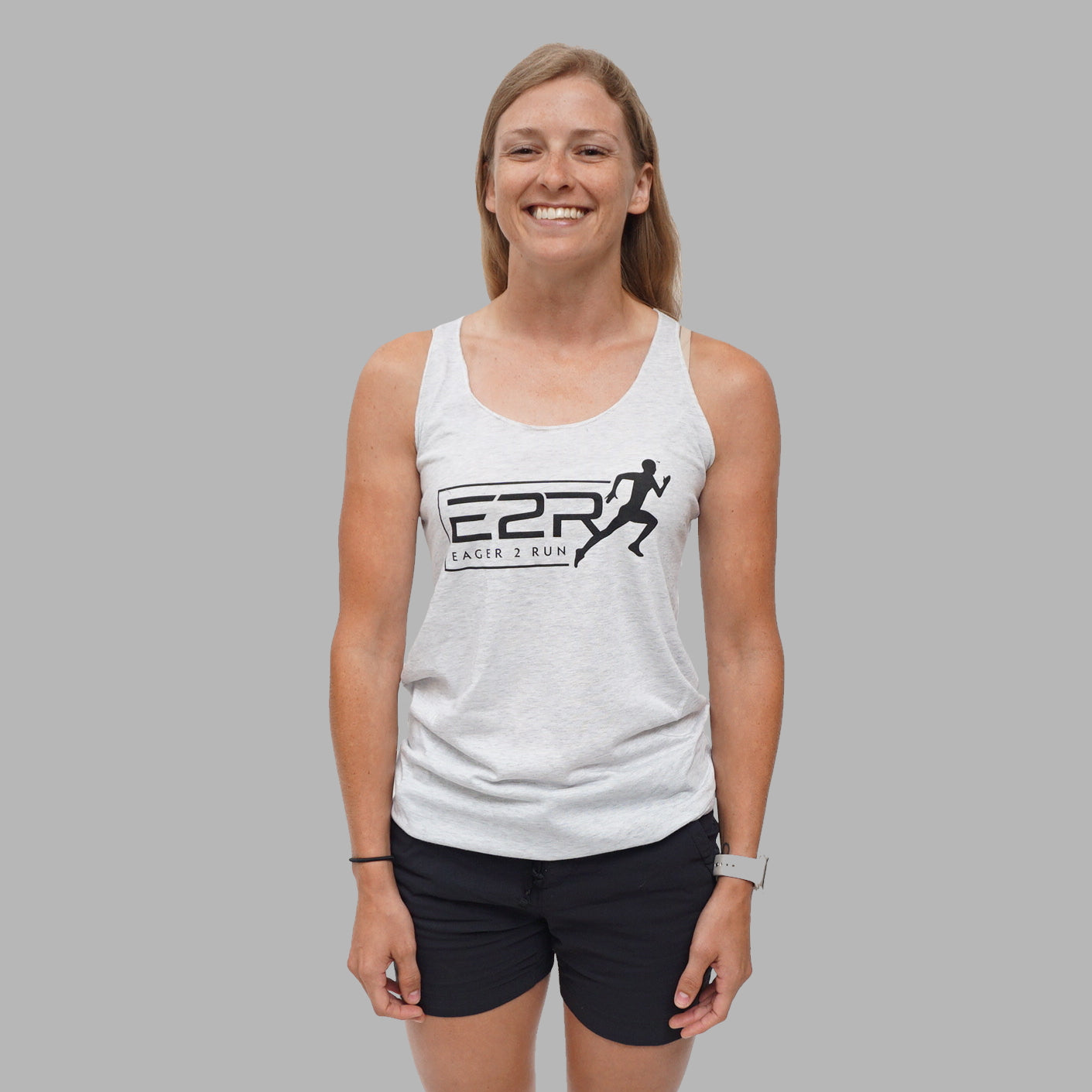 Heather White Racerback Tank Top