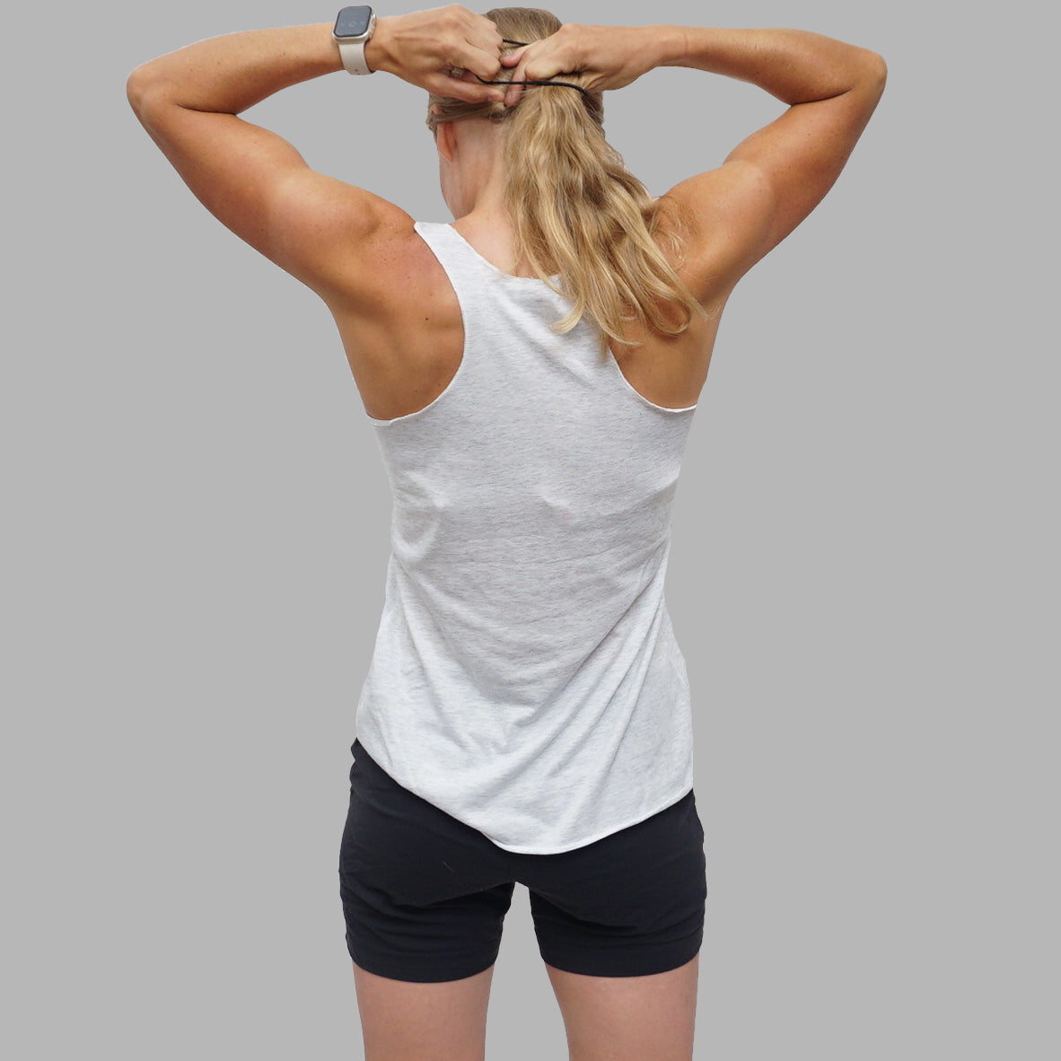Heather White Racerback Tank Top
