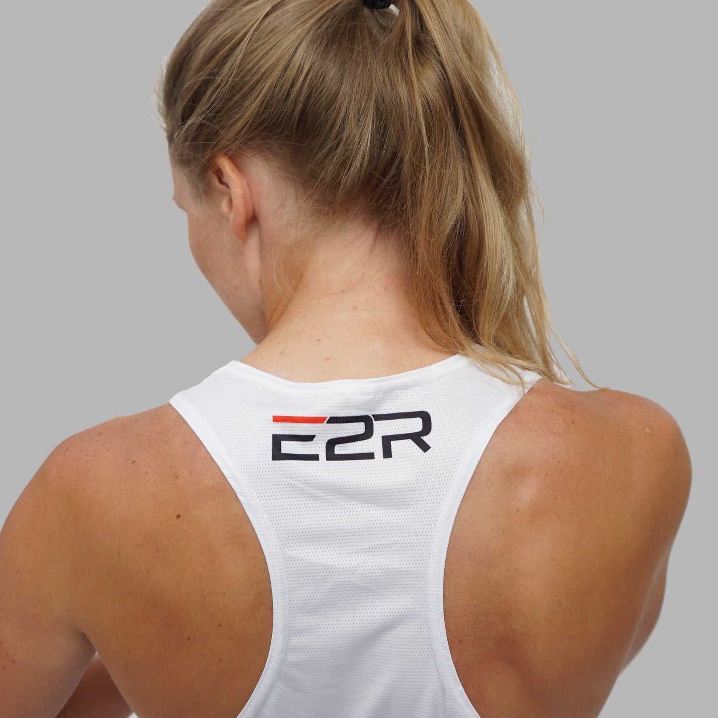 Racerback White Run Singlet