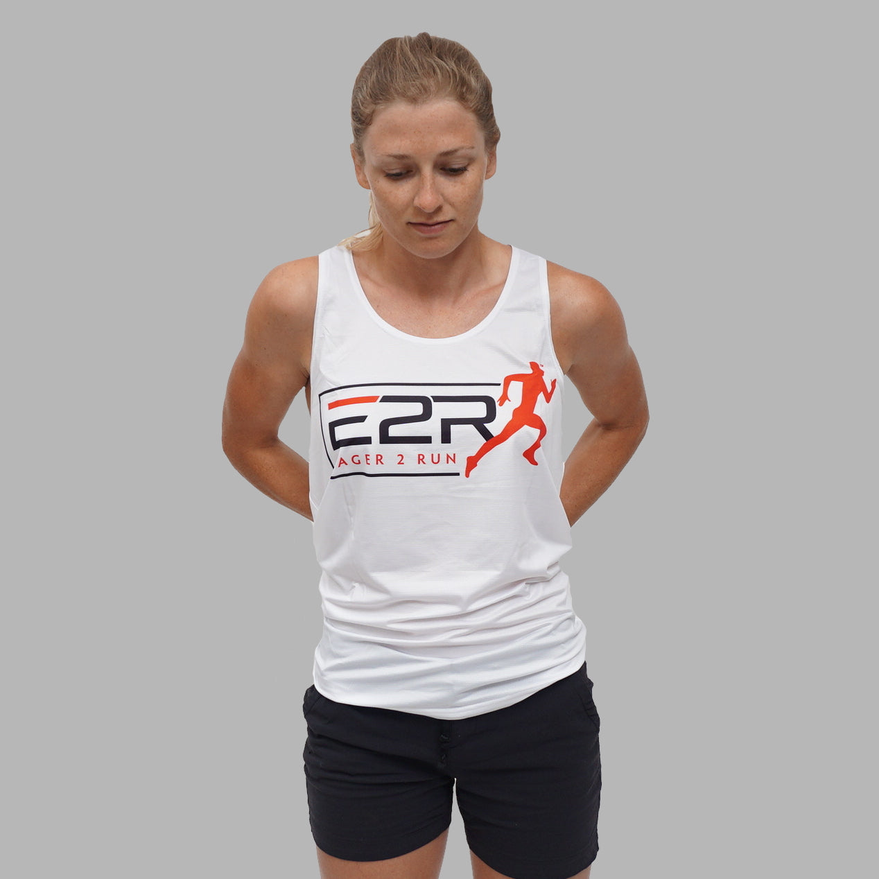 Racerback White Run Singlet
